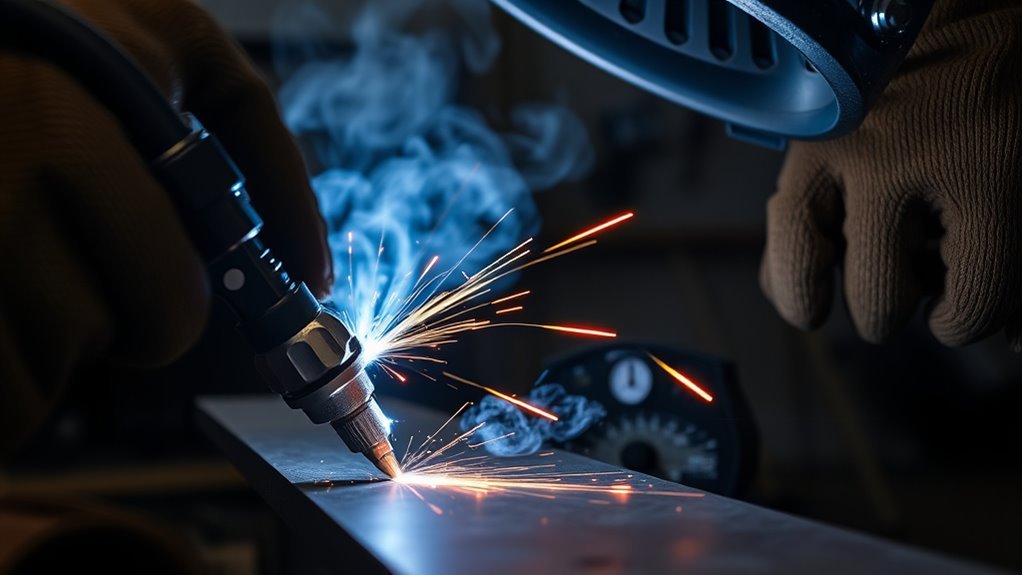flux core welding with a tubular flux-filled wire electrode