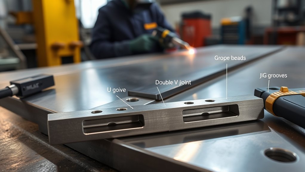 diagram explaining common groove weld symbols and welding symbol elements