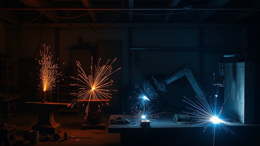 welder creating a fused metal joint with controlled heat
