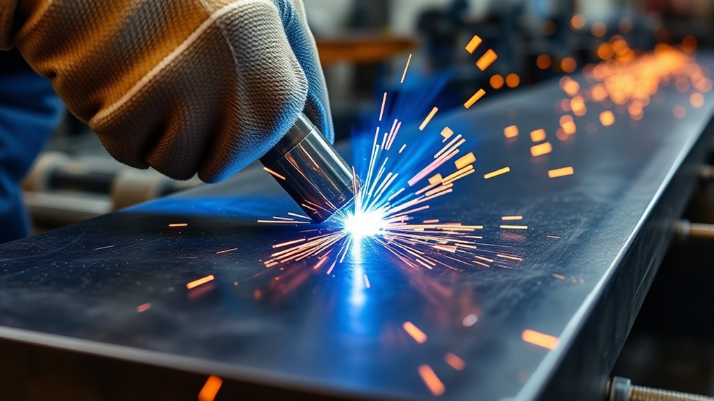 MIG welding bead techniques showing straight and weave pattern practice