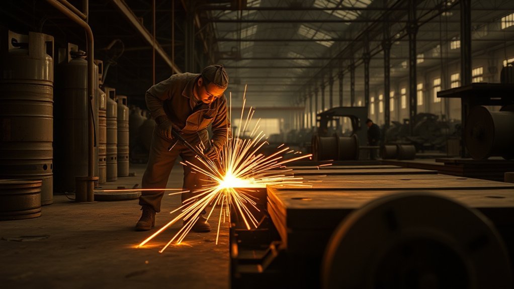 early gas metal arc welding development with continuously fed wire electrode