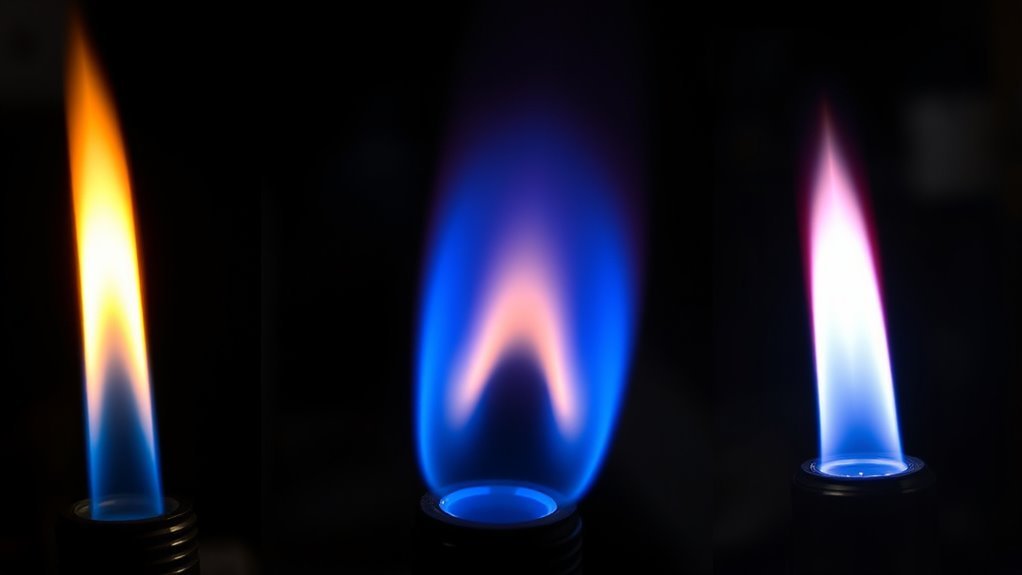 Neutral, carburizing, and oxidizing oxy-acetylene flame types