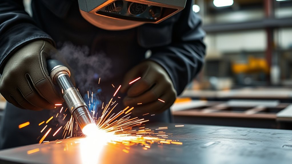 oxy-fuel torch cutting steel with a thermal cutting process